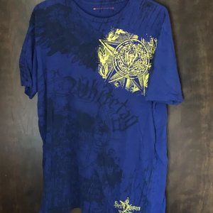 White Tag Aggravated Mentality Blue XL Men's T-Shirt